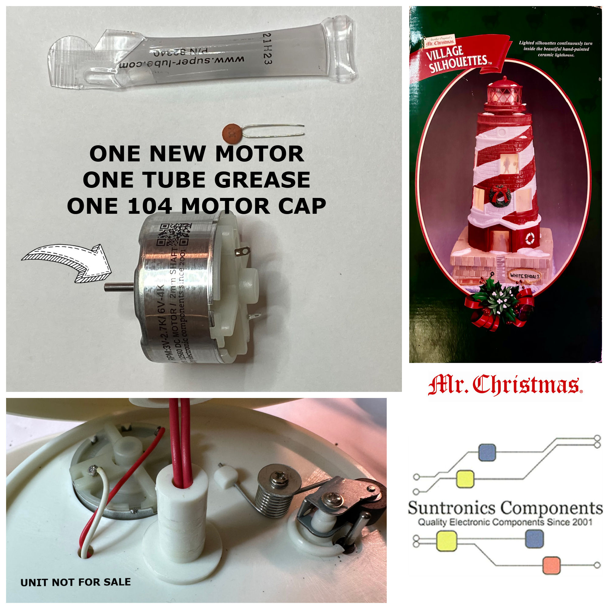 J/SJFE/0100A Mr. Christmas Village Silhouettes White Shoal's motor kit