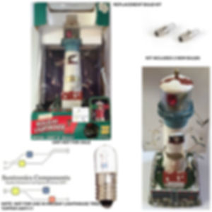 A/7HCUV/0392A MR CHRISTMAS  HOLIDAY LIGHTHOUSE REPLACEMENT PART-2 BULBS