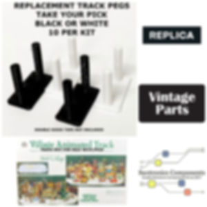 DEPARTMENT 56- VILLAGE ANIMATED TRACK REPLACEMENT PEGS 10 PACK -PARTS KIT