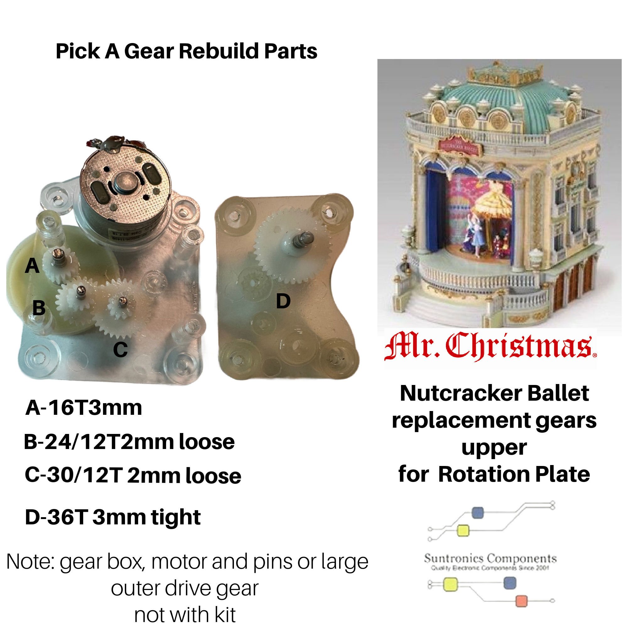 Mr Christmas Nutcracker Ballet  Rotation plate Gear Picks