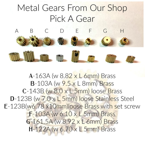 PICK A GEAR FROM OUR SHOP STOCK ( sold each) Metal | Happy Holidays Parts