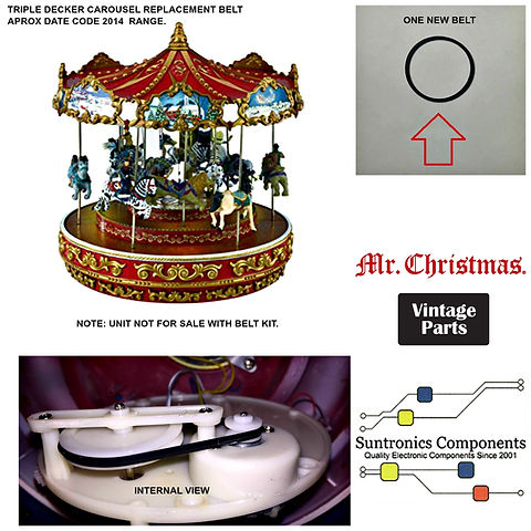 Mr. Christmas Triple Decker Carousel DRIVE BELT PART | Happy
