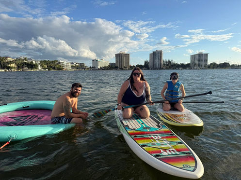 paddle boarding with bottoms Up adventure charters