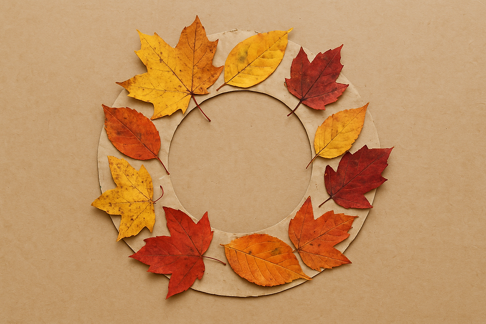 Fall leaf wreath craft for kids