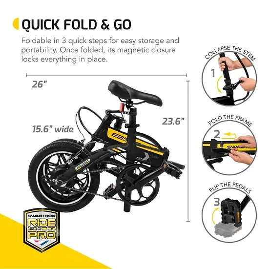EB5 Pro Plus Foldable Electric Bike With Removable Battery