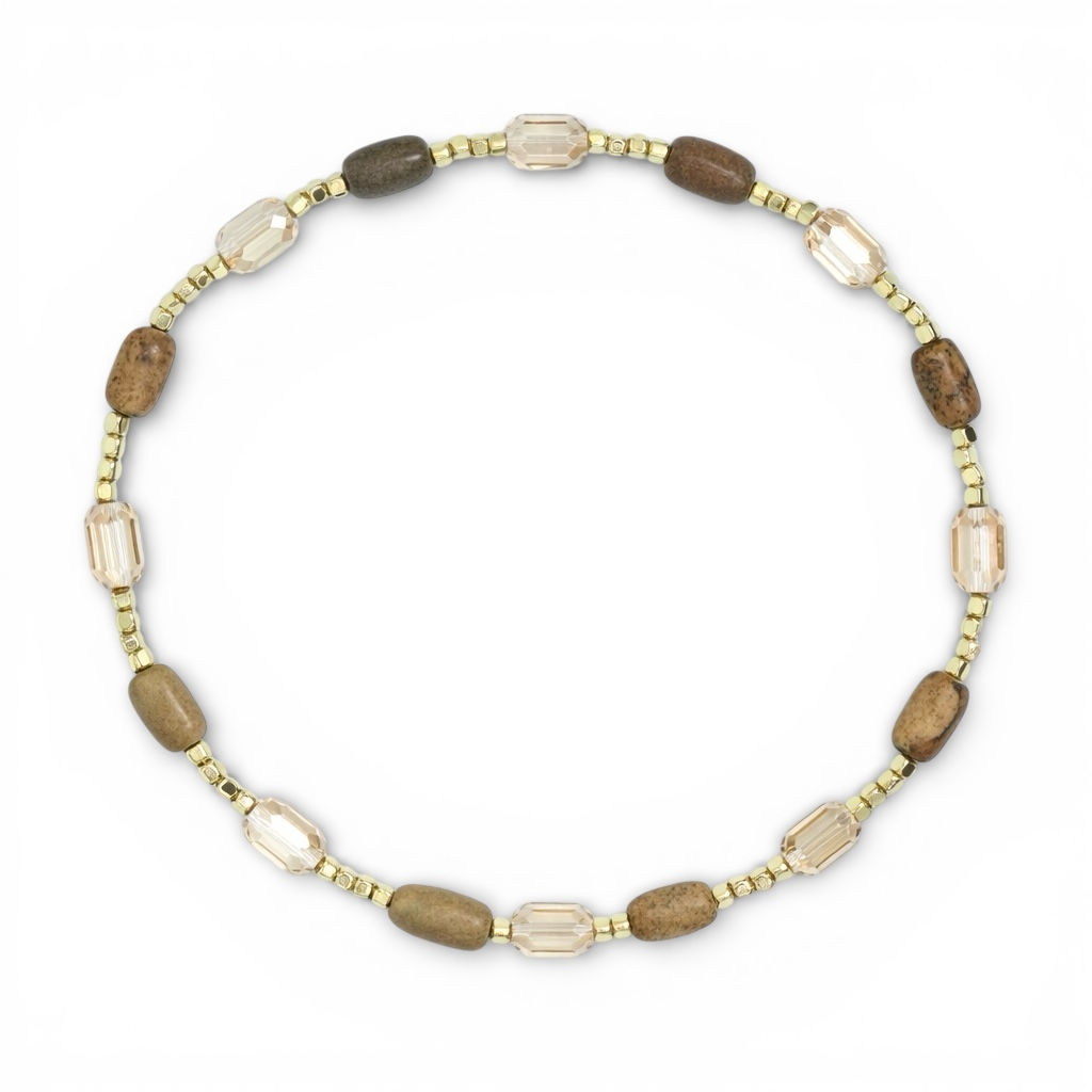 Earth Tone Natural Stone & Crystal Bracelet