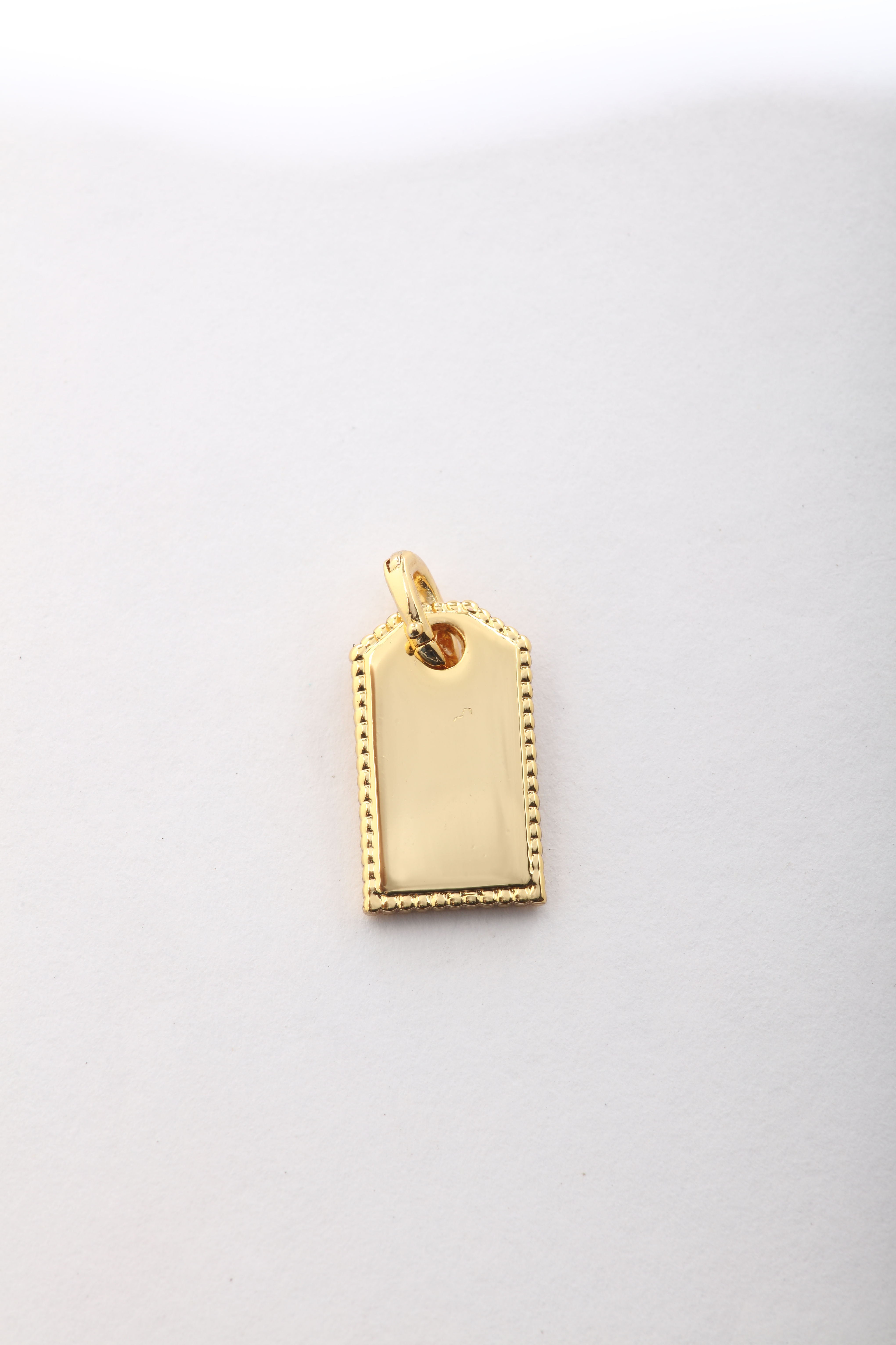 Beaded Edge Tag Charm