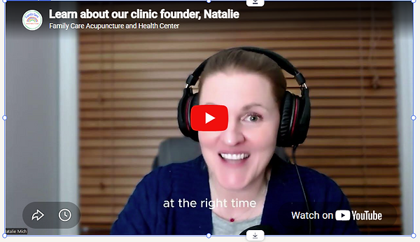 Video introducing Natalie Mich, LAc, founder of Family Care Acupuncture in Oregon City