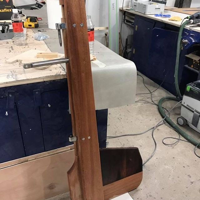 Rudder build using sapele timber