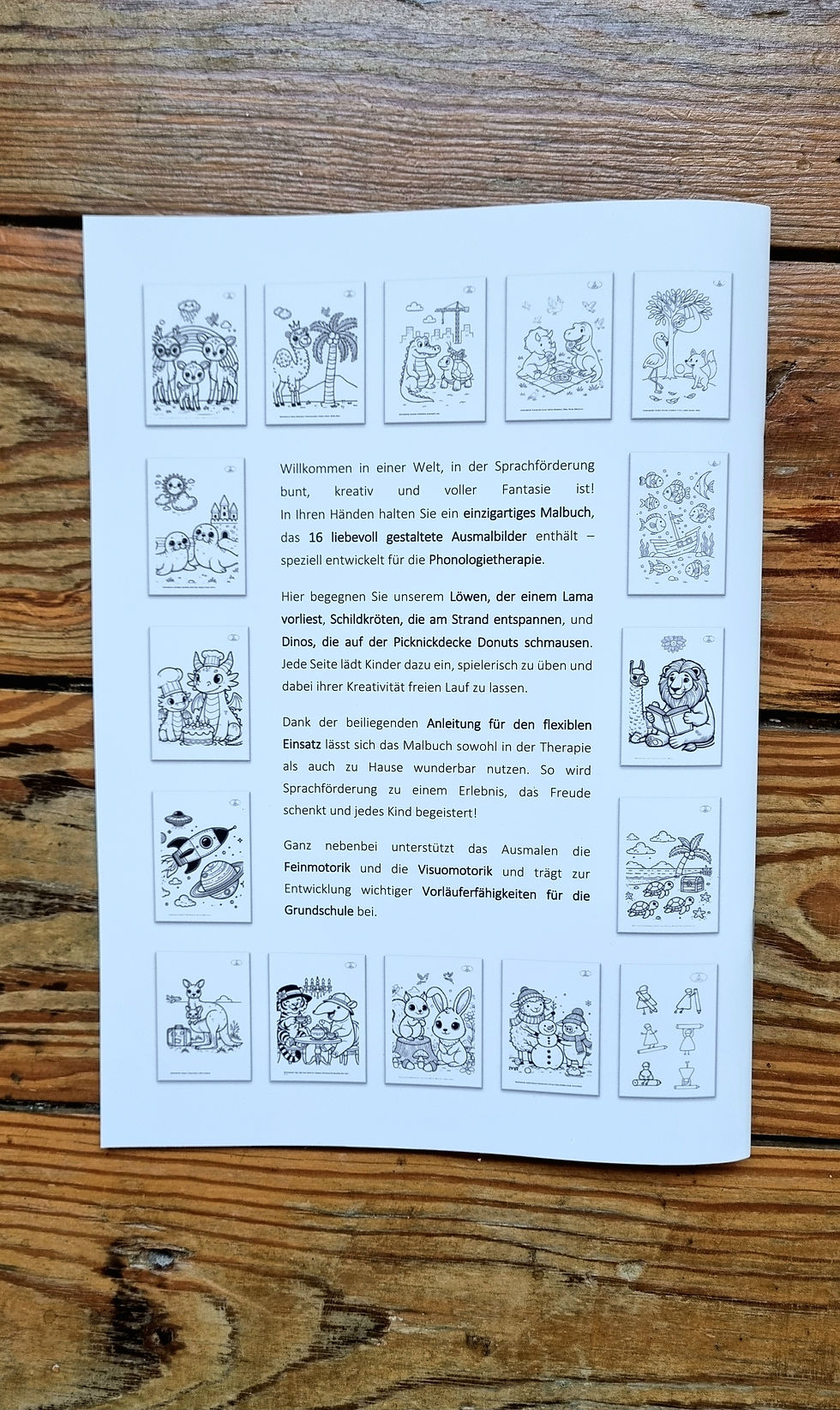 Rückseite mit Ausmalbildern