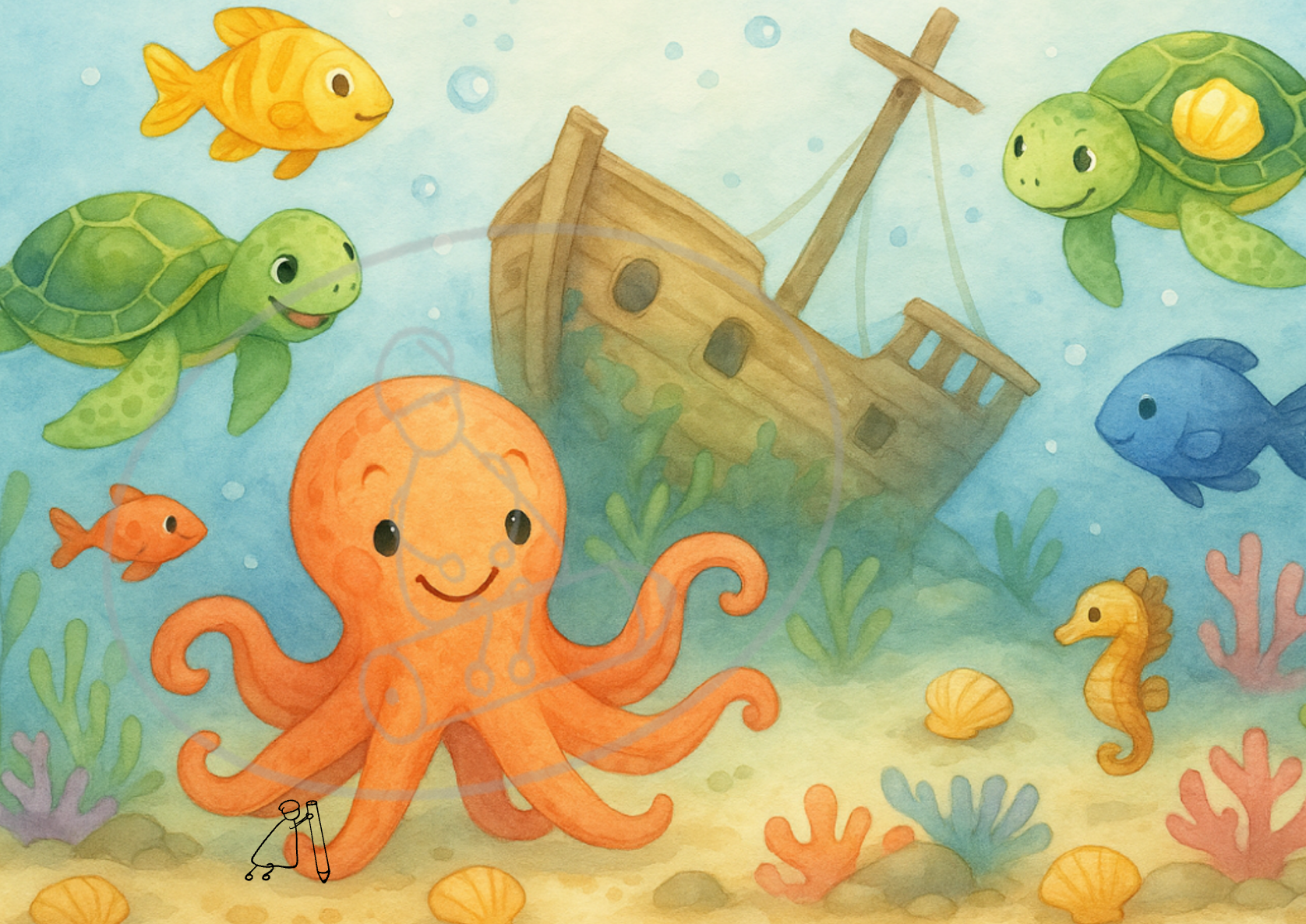 Unterwasser Wimmelbild