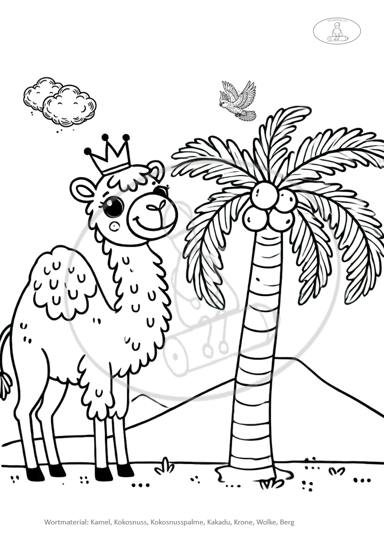 K Kamel Ausmalbild