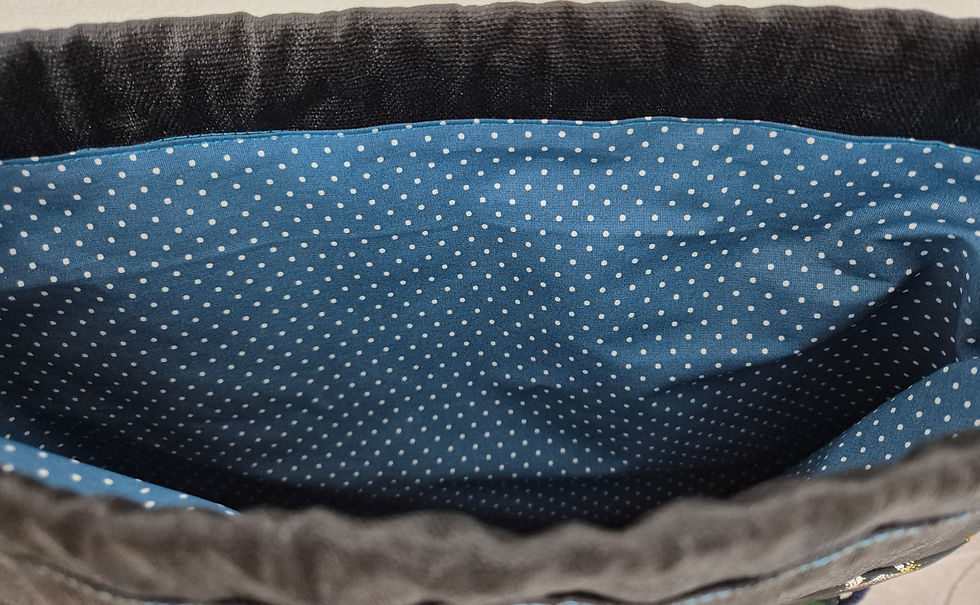 Miniaturbild: Turnsäckli gefüttert - Sterne bunt auf schwarz