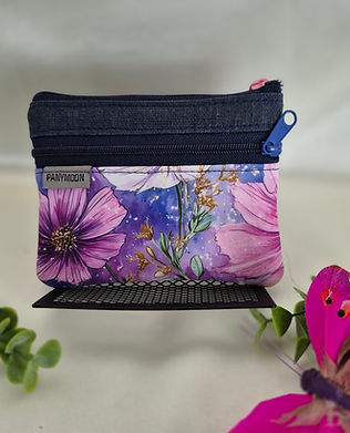 Geldbeutel mini 2026 - Blüte rosa blau