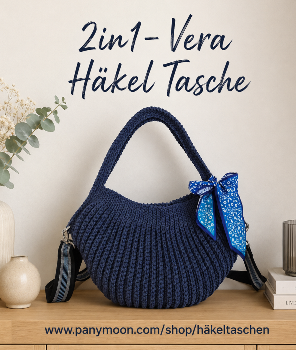 2in1-Vera Häkeltasche . Marine