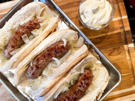 Grilled Beer Boiled Brats