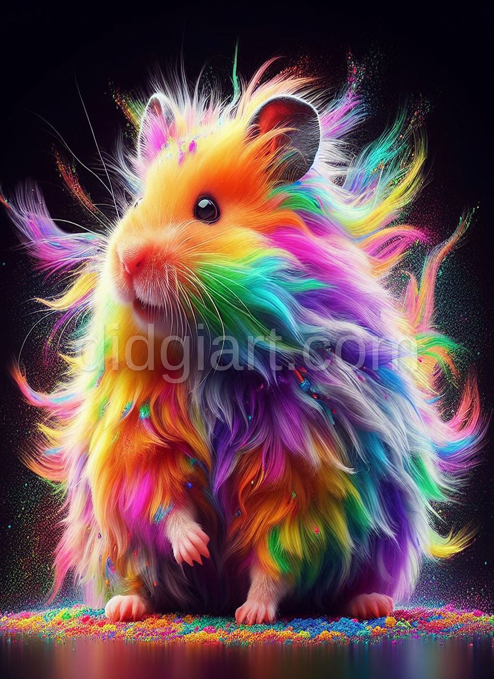 Colourful hamster print