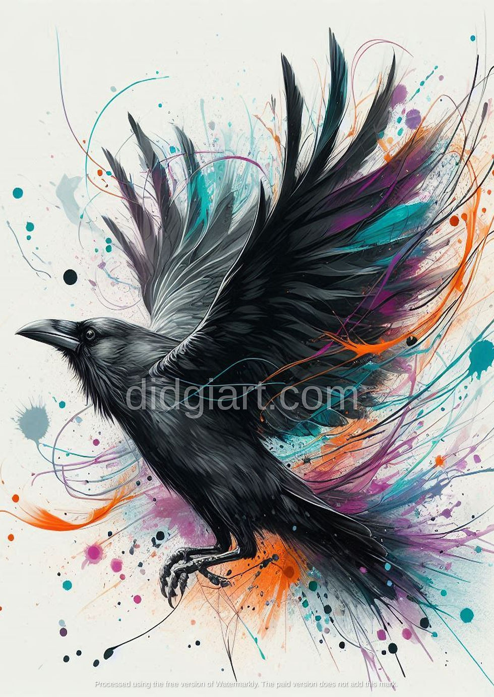 Crow abstract art print