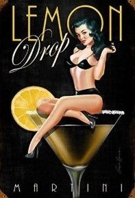 Vintage Lemon Drop Martini Pin‑Up Poster