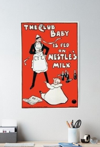 Vintage Nestle's Milk Advert Poster Print