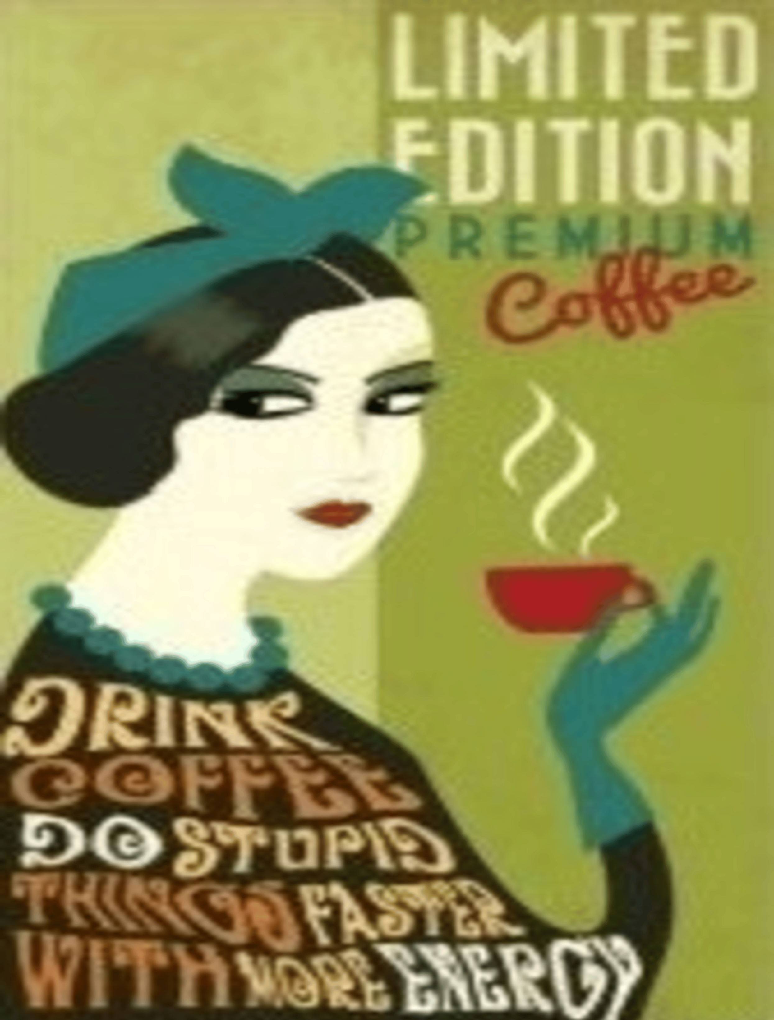 Vintage Coffee Poster | Retro 1950s Kitchen Art | Funny Coffee Quote Print