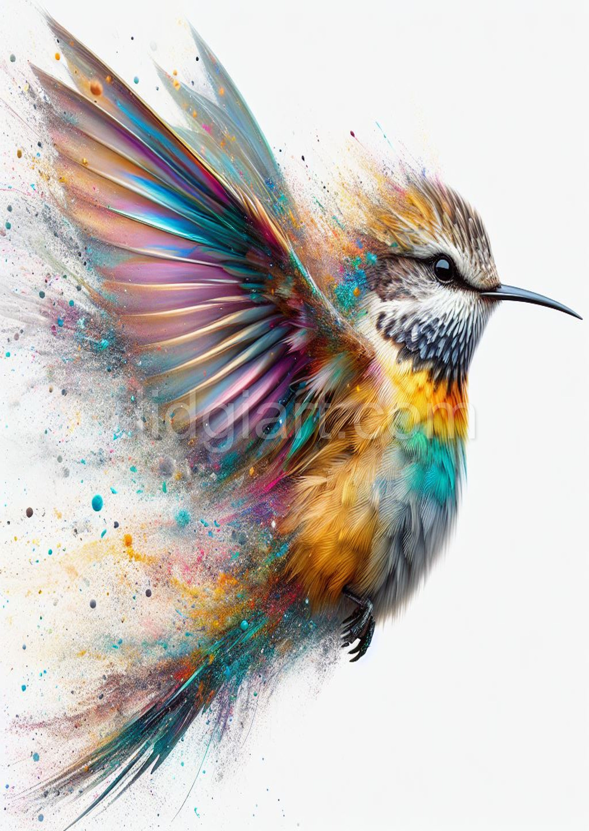 Colour In Motion Hummingbird Print