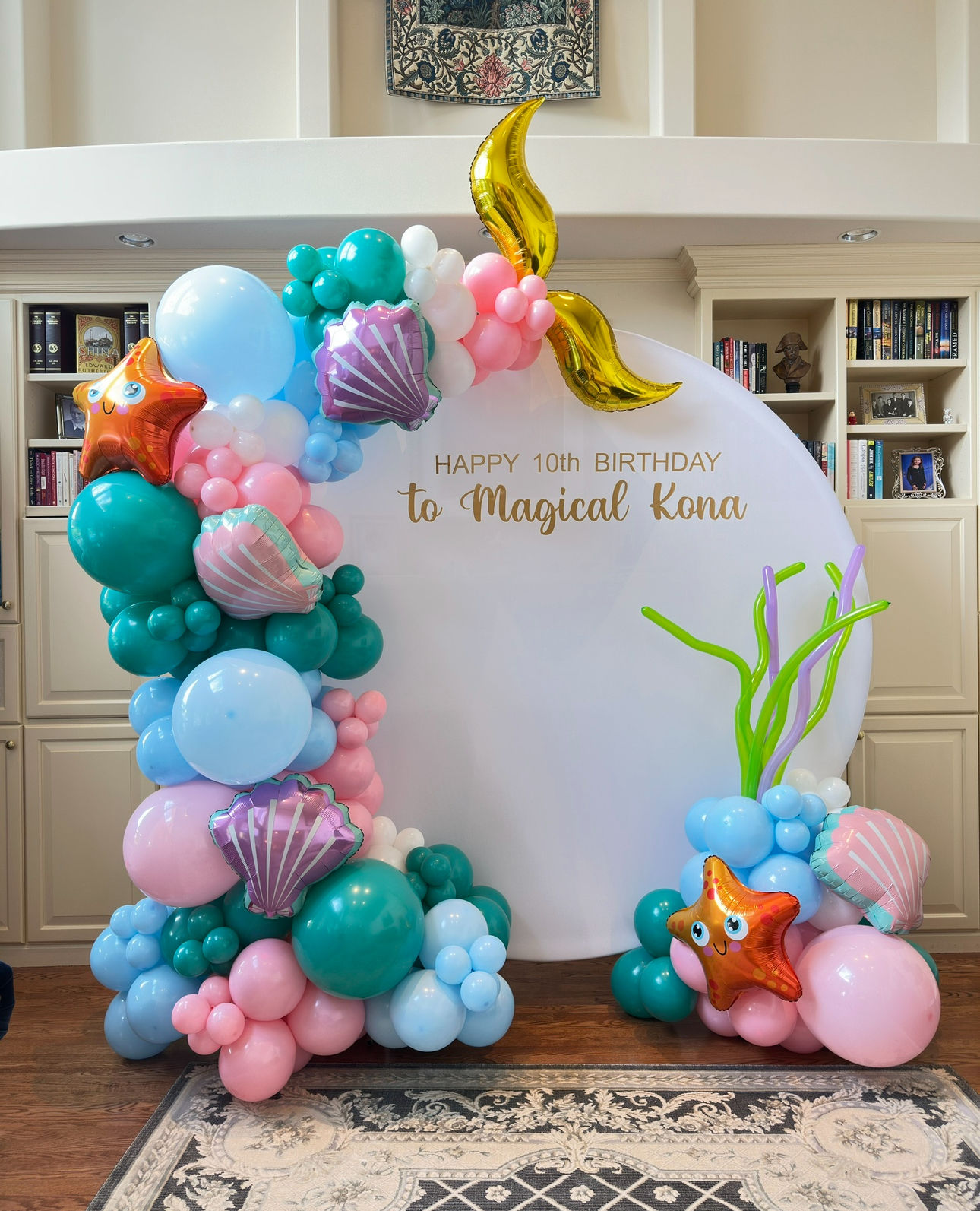 Mermaid theme round backdrop