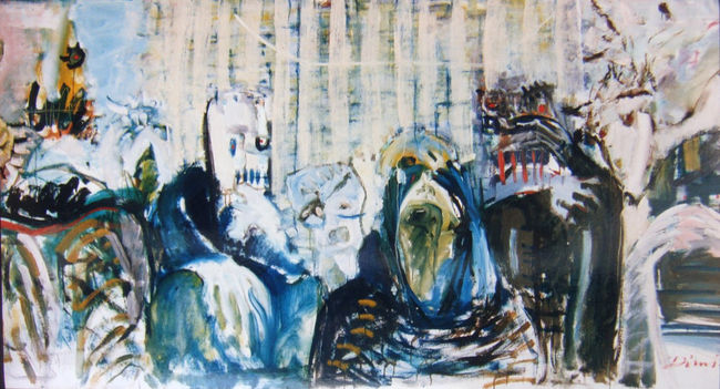 O Juri| 1997 | Tinta óleo sobre algodão cru | 140 x 240 x 2cm