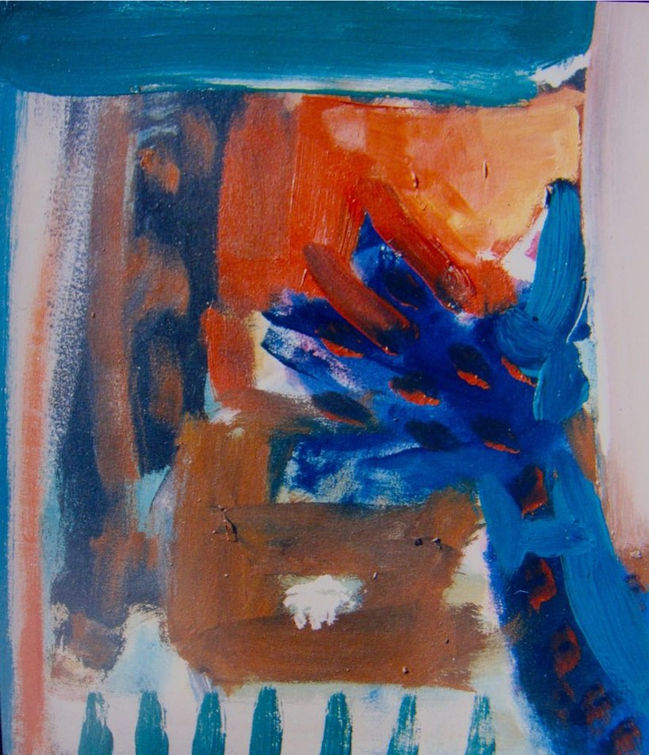Rosto 4 | 1997 | Tinta óleo sobre algodão cru | 40 x 38 x 2cm