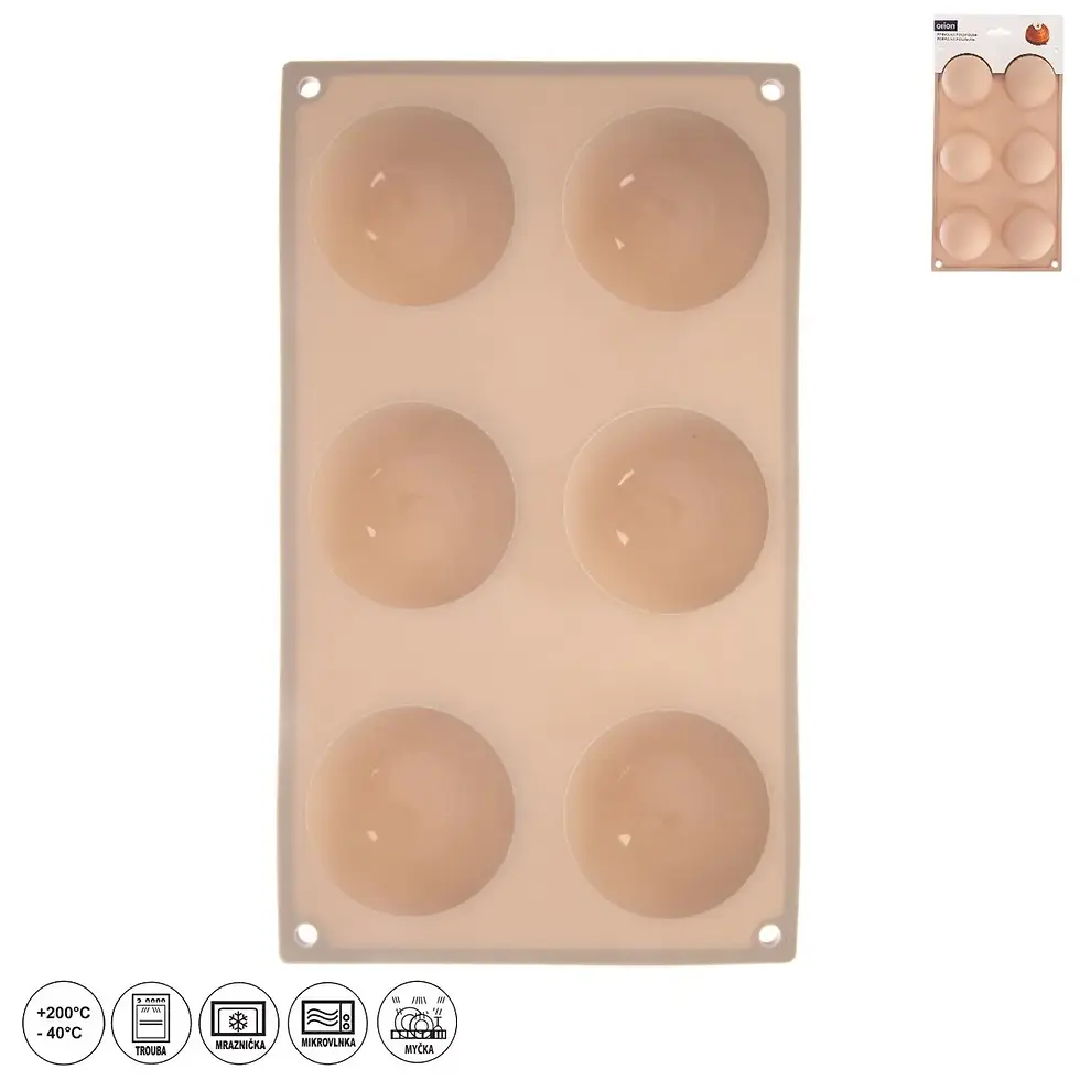 Forma silikón pologuľa 6 béžová