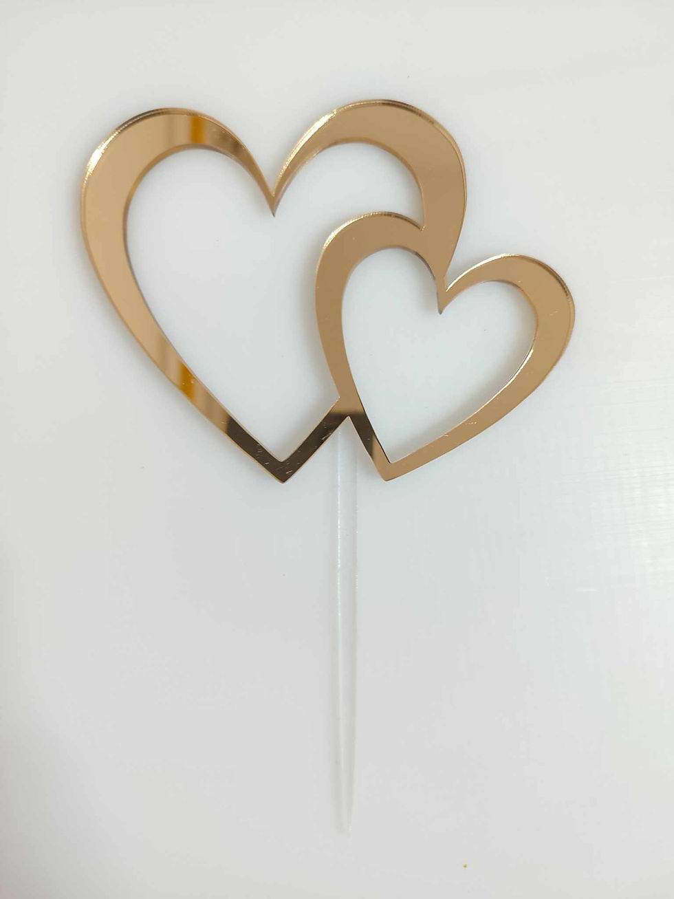 Zápich zrkadlový/matný, spojené srdcia, rôzne farby