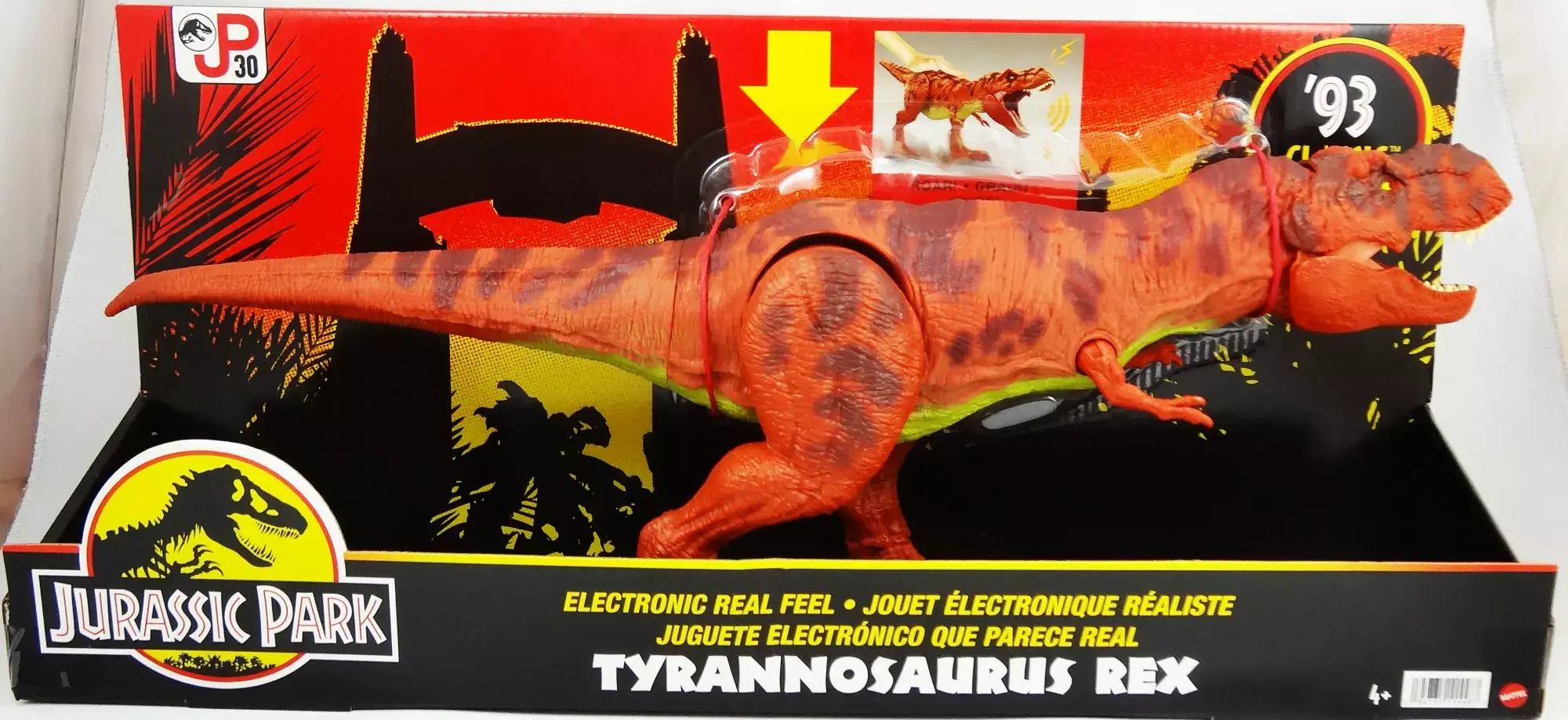(dv) Jurassic Park ’93 Classic — Electronic Real Feel Tyrannosaurus Rex — Mattel