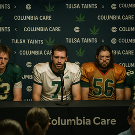 Columbia Care cannabis sponsorship event for the Tulsa Taints arena football team