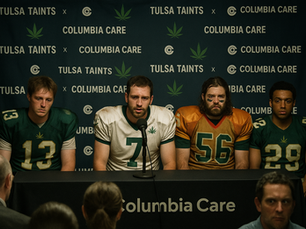 Columbia Care cannabis sponsorship event for the Tulsa Taints arena football team