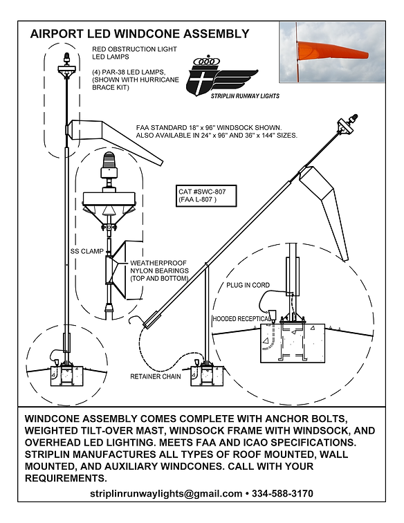 Airport LED Windcone Assembly