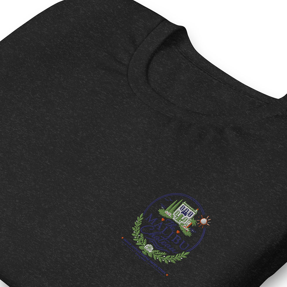 Thumbnail: Unisex Malibu Chateau Embroidered T-Shirt with Colorful Vintage Logo