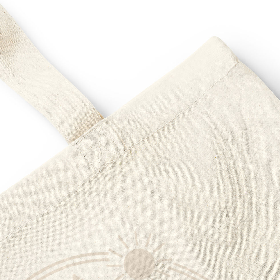 Thumbnail: Malibu Chateau Dual Sided Cotton Tote Bag Sand and Vintage Color Logos