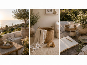 Malibu family morning at home and in the garden with little children