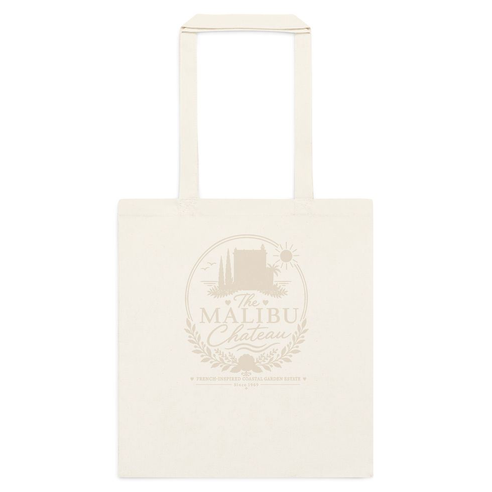Thumbnail: Malibu Chateau Dual Sided Cotton Tote Bag Sand and Vintage Color Logos