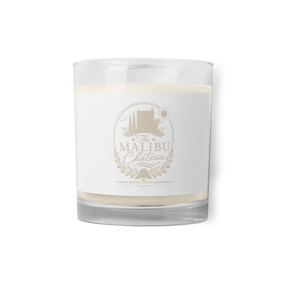 Thumbnail: Malibu Chateau Glass Jar Soy Wax Candle Sand Logo