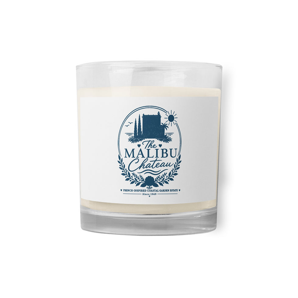 Thumbnail: Malibu Chateau Glass Jar Soy Wax Candle Navy Logo