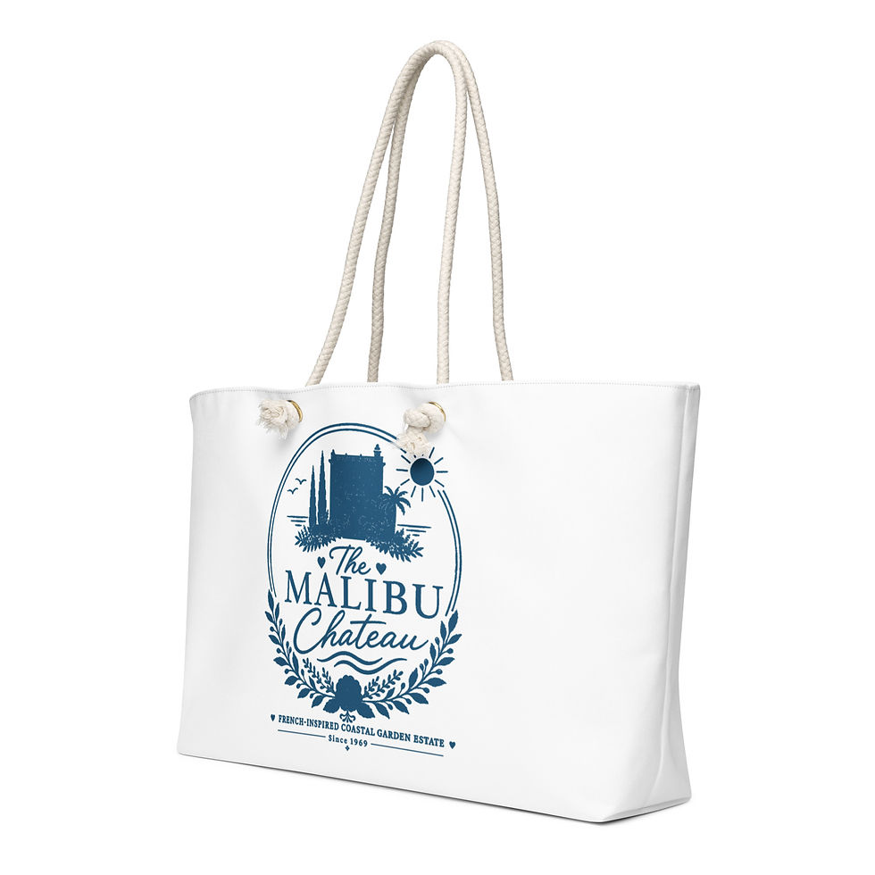 Thumbnail: Malibu Chateau Dual Sided Oversized Weekender Bag Colorful & Navy Logo