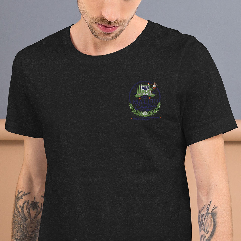 Thumbnail: Unisex Malibu Chateau Embroidered T-Shirt with Colorful Vintage Logo