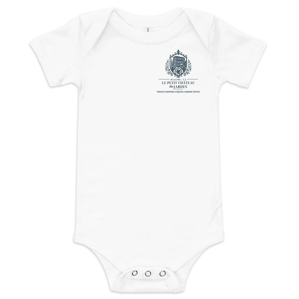 Thumbnail: Le Petit Chateau Signature Baby Onesie Navy Logo