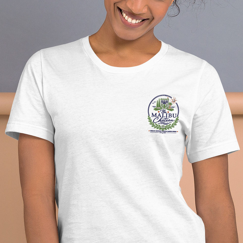 Thumbnail: Unisex Malibu Chateau Embroidered T-Shirt with Colorful Vintage Logo