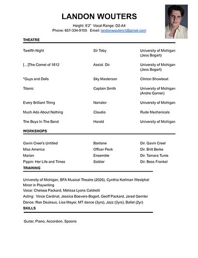 Resume - Landon Wouters