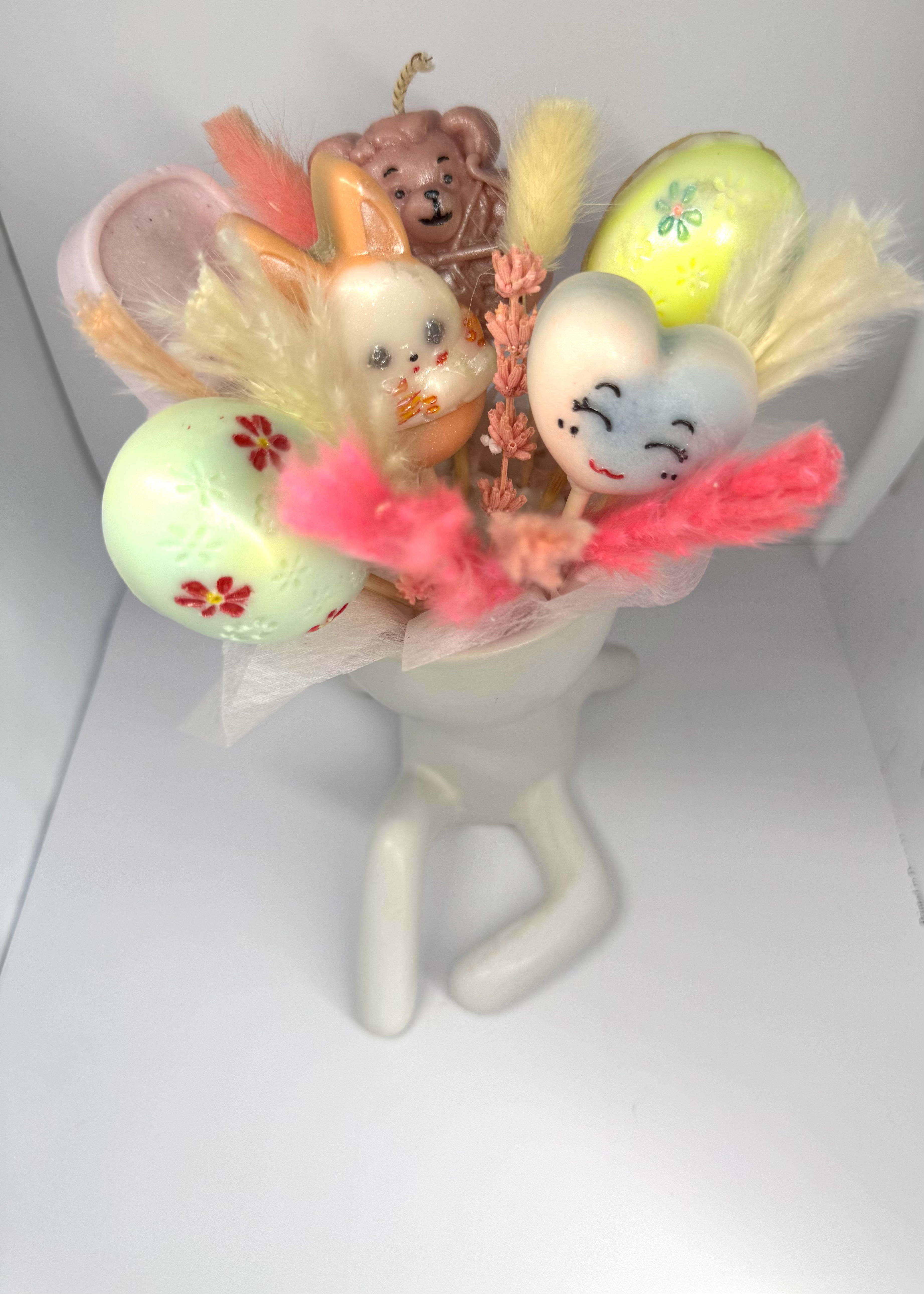Easter Heart Candle Bouquet Gift