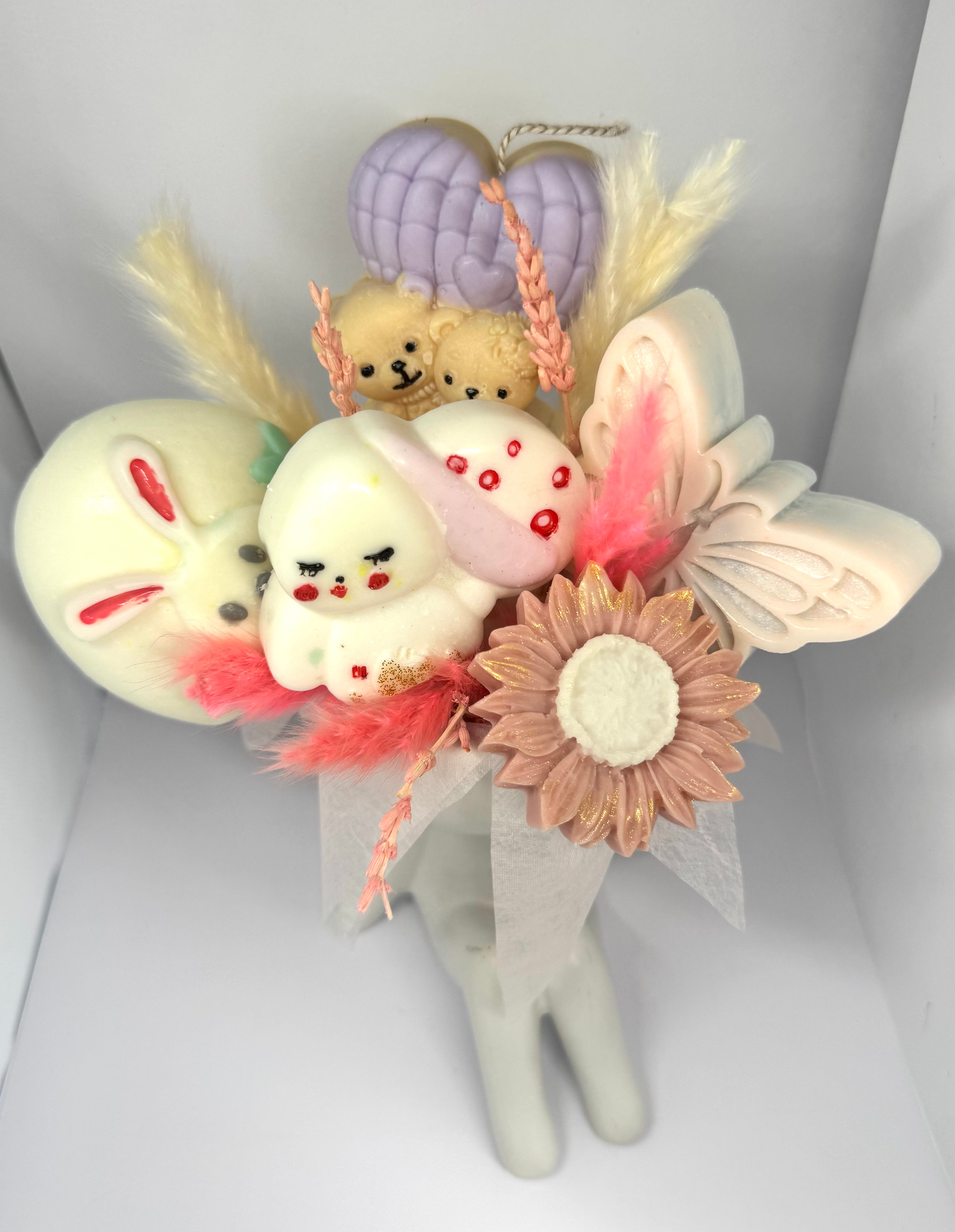 Easter Bunny Candle Bouquet – Handmade Gift