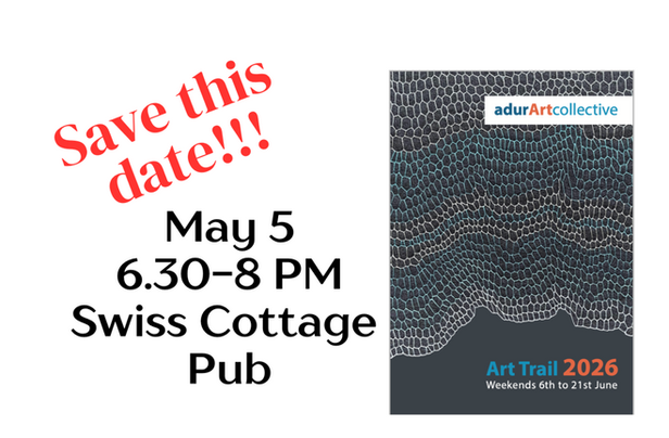 Orange text on a white background reads "Save the Date" with Adur Art Trail Brochure Cover 2026