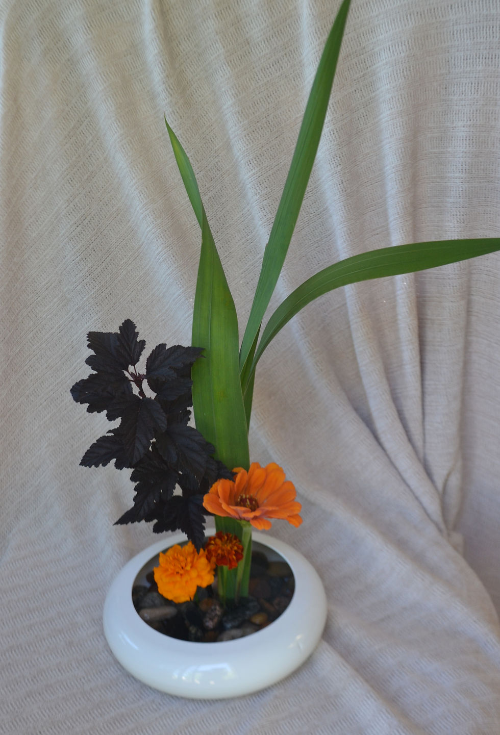 Christina's flower arangement with flowers from her garden